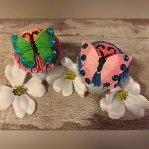 🍄 2 CONCRETE MUSHROOM FIGURINES 🍄